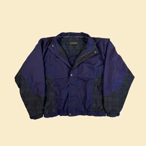 1990s plaid windbreaker Sun Mountain Sports, vintage 90s size L blue jacket